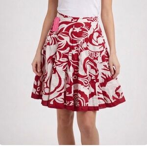 NWT Sunny Leigh Gypsy Rose Leigh Red & Ivory A-Line Skirt Size 6